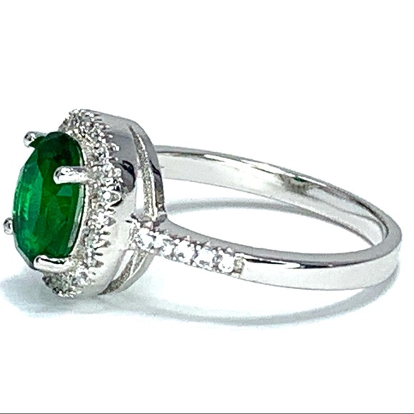 Sterling Silver 925 Green C.Z Ring Size 6 - Picture 4 of 7